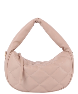 Quilted Puffy Hobo Shoulder Bag HG-0158M STONE
